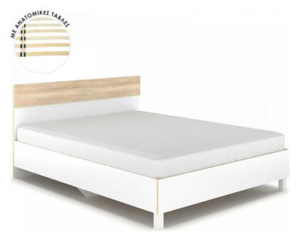 Awell Υπέρδιπλο για Στρώμα 160x200cm Sonoma / Λευκό - Pakketo