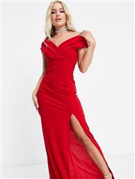 AX Paris plunge front maxi dress in red από το Asos