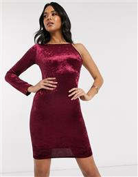 AX Paris velvet one shoulder mini dress in plum-Purple από το Asos