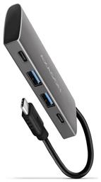 USB 3.2 Hub 4 Θυρών με σύνδεση USB-C Γκρι Axagon