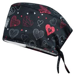 B-Well Adriana Σκουφάκι Χειρουργείου Unisex Πολύχρωμο Dark Hearts - B Well