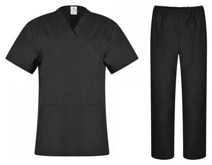 B-Well Cesare Σετ Ιατρικό Παντελόνι και Μπλούζα Unisex από Βαμβάκι και Πολυεστέρα Μαύρο - B Well
