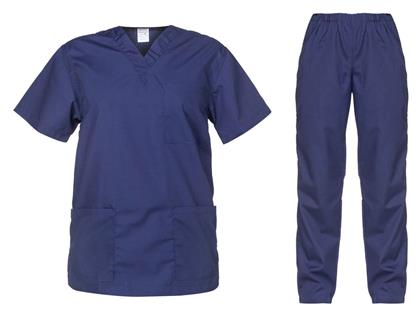 B-Well Cesare Σετ Ιατρικό Παντελόνι και Μπλούζα Unisex από Βαμβάκι και Πολυεστέρα Navy Μπλε - B Well