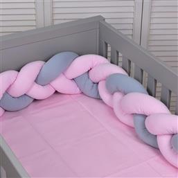 Baby Oliver Πάντα Πλεξούδα Design 205 White/Pink/Grey 18x200cm από το Mumlabs