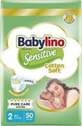 Babylino Sensitive Cotton Soft Πάνες με Αυτοκόλλητο No. 2 για 3-6kg 50τμχ Κωδικός: 43786362