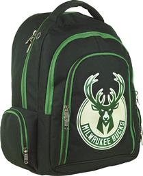 Back Me Up Nba Milwaukee Bucks Σχολική Τσάντα Πλάτης Δημοτικού σε Πράσινο χρώμα Μ30 x Π28 x Υ48cm από το Plaisio