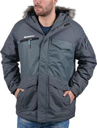Basehit Jacket with Fur on Hood Ebony από το Cosmossport
