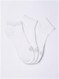 Basehit Unisex Μονόχρωμες Κάλτσες Λευκές 3 Pack