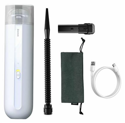 A2 Mini Wireless Σκουπάκι Αυτοκινήτου Στερεών με Ισχύ 70W Επαναφορτιζόμενο 5V Λευκό Baseus