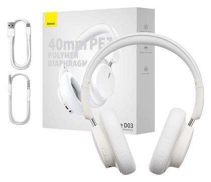 Bowie D03 Bluetooth / 3.5mm με 30 ώρες Λειτουργίας Λευκά Baseus