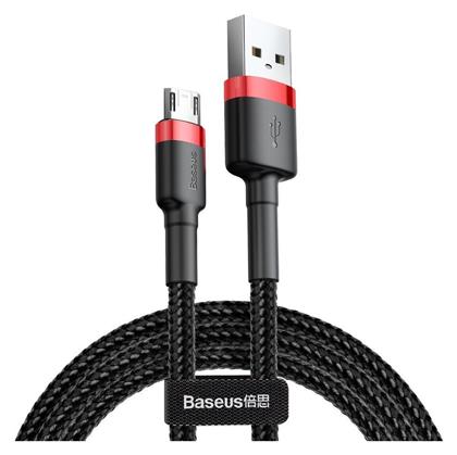 Cafule Braided USB 2.0 to micro USB Cable Μαύρο/Κόκκινο 2m (CAMKLF-C91) Baseus