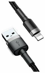 Cafule Braided USB to Lightning Cable Μαύρο 2m (CALKLF-CG1) Baseus