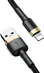 Baseus Cafule Braided USB to Lightning Cable Μαύρο/Χρυσό 2m (CALKLF-CV1)