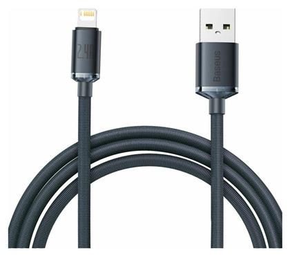 Crystal Shine Braided USB to Lightning Cable Μαύρο 2m (CAJY000101) Baseus