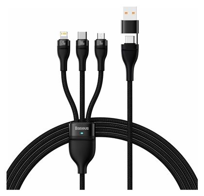 Flash Series II Braided USB to micro USB / Type-C / Lightning Cable Μαύρο 1.2m (CASS030101) Baseus