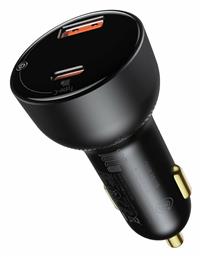 Φορτιστής Αυτοκινήτου με Θύρες 1xUSB-A 1xType-C Baseus