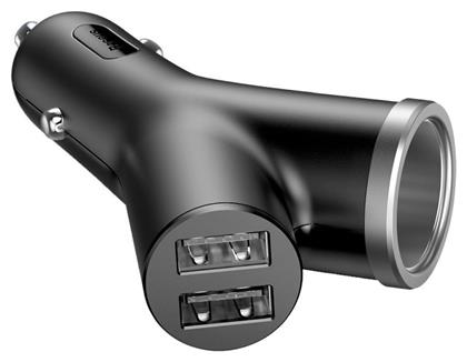 Φορτιστής Αυτοκινήτου με Θύρες 2xUSB-A 1xΑναπτήρα Baseus