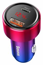 Magic Car Charger QC 4.0 PD Φορτιστής Αυτοκινήτου με Θύρες 1xUSB-A 1xType-C Baseus