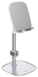 Literary Youth Aluminum Alloy Desktop Bracket Βάση Γραφείου για Κινητό σε Ασημί χρώμα Baseus