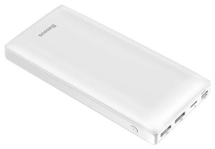 Mini JA Power Bank 30000mAh 15W με 2 Θύρες USB-A και Θύρα USB-C Λευκό Baseus