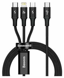 Rapid Series Braided USB to Lightning / Type-C / micro USB Cable 3A Μαύρο 1.5m (CAMLT-SC01) Baseus