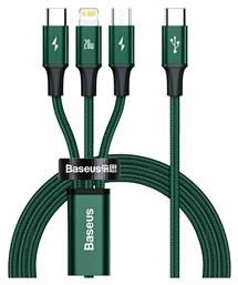 Rapid Series Braided USB to micro USB / Type-C / Lightning Cable 3A Πράσινο 1.5m (CAMLT-SC06) Baseus