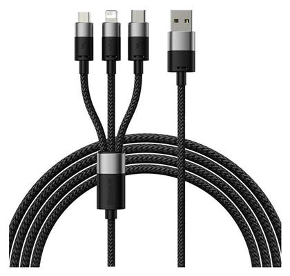 Starspeed Braided USB to Lightning / Type-C / micro USB Cable 3.5A Μαύρο 1.2m Baseus