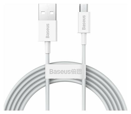 Superior Series Regular USB 2.0 to micro USB Cable Λευκό 2m (CAMYS-A02) Baseus