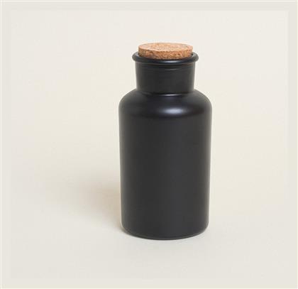 Μπουκάλι Νερού Γυάλινο με Φελλό Μαύρο 500ml Beauty Home