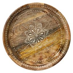 Διακοσμητικός Δίσκος Ξύλινος Στρογγυλός 30x5cm Beauty Home