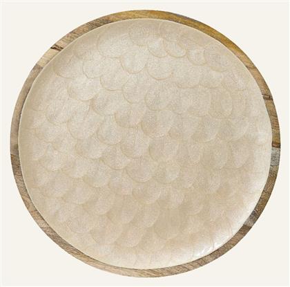 Διακοσμητικός Δίσκος Ξύλινος Στρογγυλός 37.5x37.5cm Beauty Home