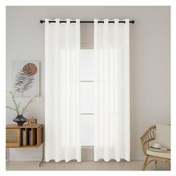 Κουρτίνα με Τρουκς 8447 Λευκή 140x270εκ. Beauty Home