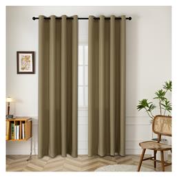 Κουρτίνα με Τρουκς Effect 8443 Λαδί 150x260εκ. Beauty Home