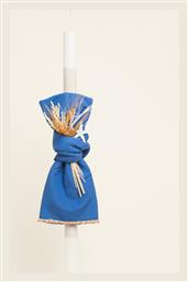 Λαμπαδα Βαπτισης Μονοχρωμο Premium Μπλε Ρουα Beauty Home