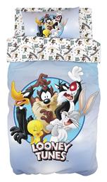 Beauty Home Σετ Παιδικό Πάπλωμα Μονό με Μαξιλαροθήκη Looney Tunes 6189 Γαλάζιο 160x240εκ.