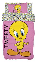 Beauty Home Σετ Παιδικό Πάπλωμα Μονό με Μαξιλαροθήκη Tweety 6190 Ροζ 160x240εκ.