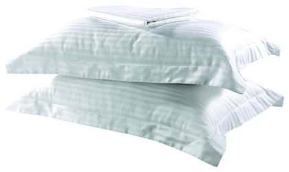 Σετ Σεντόνια Υπέρδιπλα 245x280εκ. Dobby Stripe Λευκό 4τμχ Beauty Home