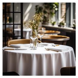 Τραπεζομάντηλο Ε8496-Φ320 Λευκό Ø320cm Beauty Home