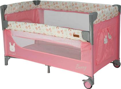 Animal Bunny Παρκοκρέβατο 2 Επιπέδων με Στρώμα Ροζ 125x65cm Bebe Stars
