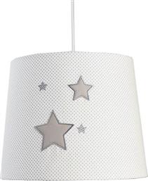Bebe Stars Stars Μονόφωτο Παιδικό Φωτιστικό Κρεμαστό από Ύφασμα 23W με Υποδοχή E27 σε Λευκό Χρώμα 30x24cm
