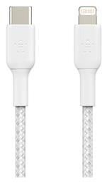 Braided USB 2.0 Cable USB-C male - Lightning Λευκό 1m (CAA004bt1MWH) Belkin