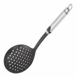 Ρηχή Κουτάλα Ξαφρίσματος Τρυπητή από Νάυλον Μαύρη 32cm 1τμχ Bergner