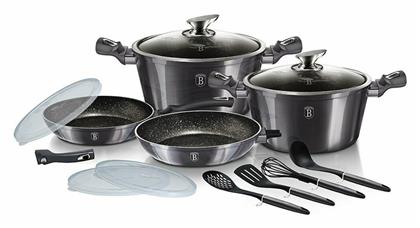 Metallic Line Σετ Μαγειρικά Σκεύη από Αλουμίνιο Carbon Pro Edition με Επίστρωση από Πέτρα 13τμχ Berlinger Haus