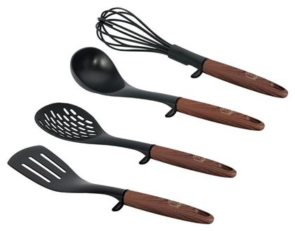 Σετ Εργαλείων Μαγειρικής 4τμχ Καφέ Ebony Rosewood Collection Berlinger Haus