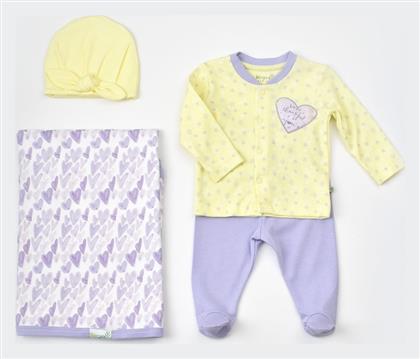Σετ Ρούχων Νεογέννητου για Κορίτσι για 0-3 μηνών 4τμχ Biorganic