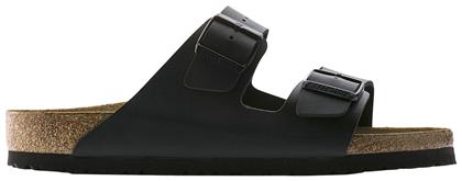 Arizona Birko-Flor Δερμάτινα Ανδρικά Σανδάλια σε Μαύρο Χρώμα Narrow Fit Birkenstock