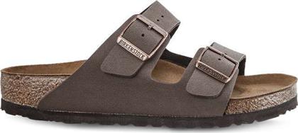 Arizona Birko-Flor Nubuck Ανδρικά Σανδάλια σε Καφέ Χρώμα Regular Fit Birkenstock
