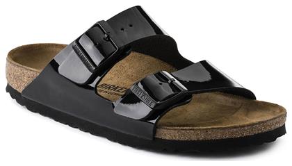 Arizona Birko-Flor Patent Δερμάτινα Ανατομικά Σανδάλια Μαύρα Birkenstock