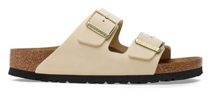Arizona Nubuk Leather Δερμάτινα Γυναικεία Σανδάλια σε Εκρού Χρώμα Narrow Fit Birkenstock