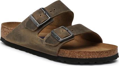Arizona Soft Footbed Oiled Leather Δερμάτινα Ανδρικά Σανδάλια Faded Khaki Regular Fit Birkenstock